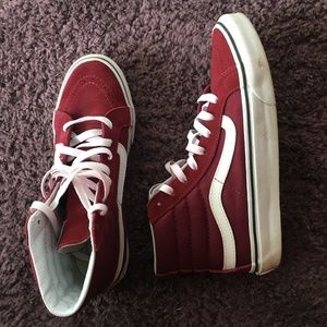 Maroon Vans Sk8-HI Sz 7.5